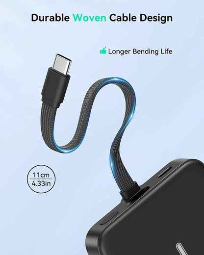 GREPRO Magnetic Portable Charger Power Bank,10000mAh Battery Pack for Magsafe,22.5W Fast Charging Power Bank with Built in USB C Cable,LCD Display,Wireless Charger for iPhone 17/16/15/14/13/12 Series