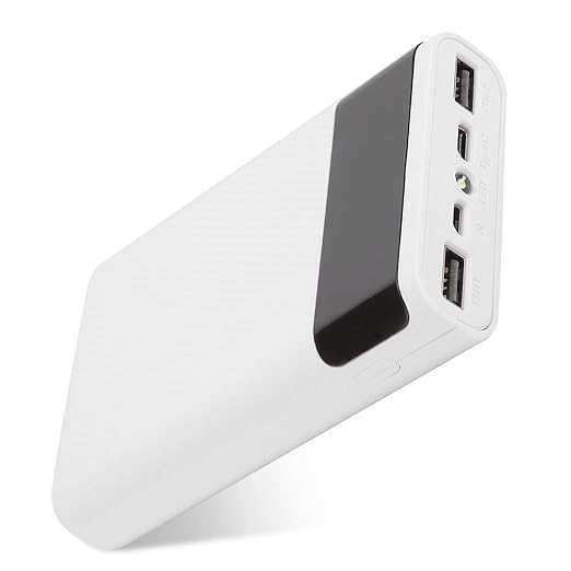ABS Portable DIY Battery Case Kit for Charging, DIY Power Bank for All Mobile Phone, Black, 5V2A Output, Model, 85g (White)