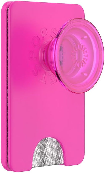 PopSockets Phone Wallet for MagSafe, Phone Card Holder with Grip, Pink - Magenta
