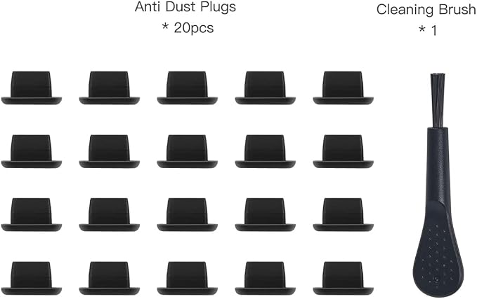 20X Anti Dust Plugs for iPhone 14, 14 Pro Max, 13, 13 Pro Max, 12, 12 Pro Max, 11, 11 Pro, X, XS, XR, 8, 7, iPhone Lightning Charging Port Dust Cover with Cleaning Brush, iPhone Silicone Dust Plugs