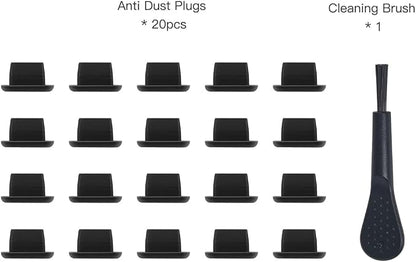 20X Anti Dust Plugs for iPhone 14, 14 Pro Max, 13, 13 Pro Max, 12, 12 Pro Max, 11, 11 Pro, X, XS, XR, 8, 7, iPhone Lightning Charging Port Dust Cover with Cleaning Brush, iPhone Silicone Dust Plugs