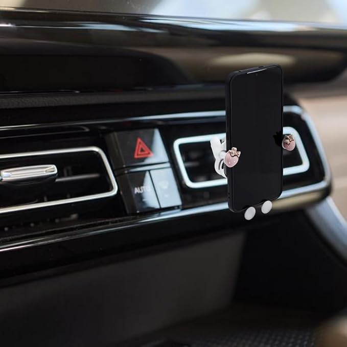 Car Cellphone Holder Strawberry Car Cradle Phone Holder Adorable Car Phone Holders Cute Phone Holders for Your Cars Phones Mount with Sturdy Air Vent Clip for All Smartphones