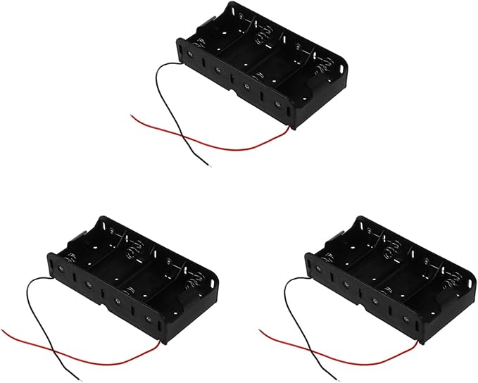 3X Spring Clip Black 4 x 1.5V D Size Battery Batteries Holder Case