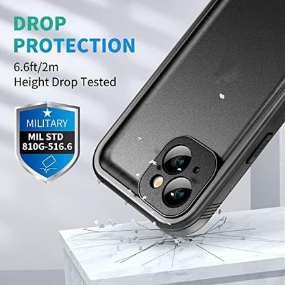 SPORTLINK for iPhone 14 Waterproof Case - Built-in Shockproof Dustproof Screen Protector - Heavy Duty Dropproof/Full Body 360 Protection/Cover for iPhone 14 6.1 Inch Black