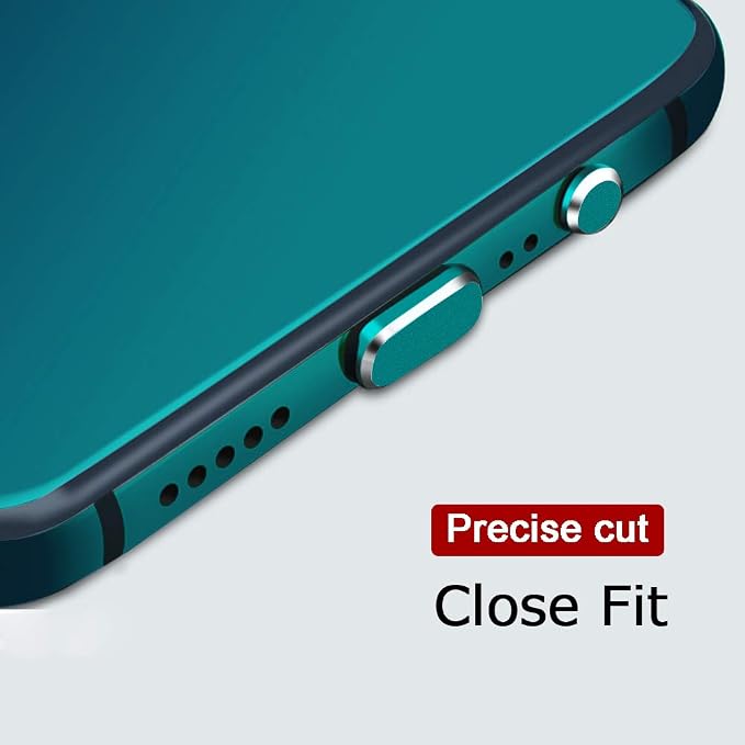 USB C Port Cover Plugs Metal Anti Dust Cap Protectors 2 PCS for Smartphone MacBook Pro Air Laptop Charging Port with SIM Card Removal Pin Compatible with Samsung Galaxy S24 S23 S22 S21 (Green)