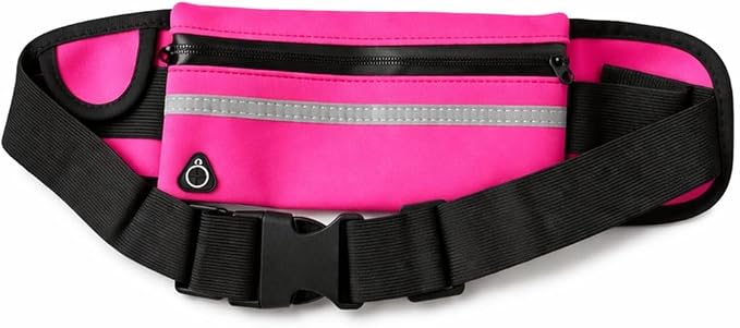 running belt for phone,slim waist pack for running,adjustable fitness belt,lightweight,fits most phones,workout travel (pink)