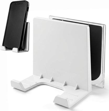AIRSTIK Cell Phone Holder for Glass Shower, Mirror & Window | Suction Mount Universal Modular New Removable Back Plate | Reusable Waterproof for Bathroom, Kitchen, Dorm, Gym Made in USA (White)