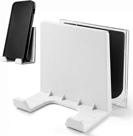 AIRSTIK Cell Phone Holder for Glass Shower, Mirror & Window | Suction Mount Universal Modular New Removable Back Plate | Reusable Waterproof for Bathroom, Kitchen, Dorm, Gym Made in USA (White)