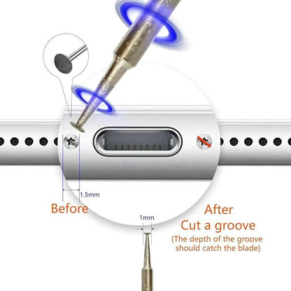 Damaged Screw Removal for Cell Phone Rechargeable Broken Screw Extractor Kit for iPhone Cell Phone Repair Tool 4 Size Grinding Heads Portable Screw Extractor for Laptop/Pad Electronic Products