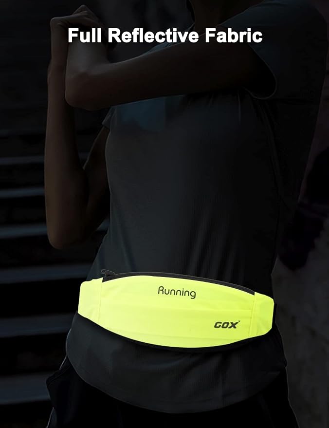 GOX Running Belt Small Waist Packs Slim Fanny Pack for Women Lightweight Waterproof Hip Pack Money Safe Bag in Pants Phone Holder Ultra Running Pouch (green)