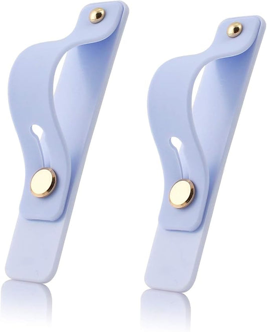 Removable and Reusable Cell Phone Grip Strap, Yetaida Telescopic Finger Kickstand Bracket Universal Silicone Phone Holder Stand and Portable Finger Loop for Most Smartphones Case (Lilac)
