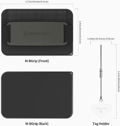 Sinjimoru for 3 in 1 MagSafe Wallet 2600g Magnetic Strength Phone Grip with Stretchy Fabric Secure Flap Anti-Drop Tag Holder for iPhone 16 15 14 13 12 M-BGRIP Olive Grey