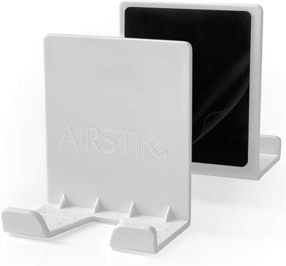 AIRSTIK Cell Phone Holder for Glass Shower, Mirror & Window | Suction Mount Universal Modular New Removable Back Plate | Reusable Waterproof for Bathroom, Kitchen, Dorm, Gym Made in USA (White)