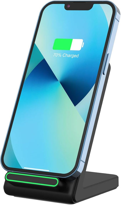 Fast Wireless Charging Stand, 15W Fast Charging Stand with Adapter for Samsung Galaxy S24/S24+/S24 Ultra/S23/S22/S21/S20/S10/Note, for iPhone 16/15/14/13/12/11/XR, for Pixel 9/8/7, and More.