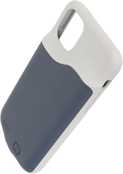 Phone Protective Charging Case, Portable Raised Border Design Phone Battery Case 4 LED Indicator for Office (Blue)