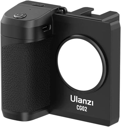 ULANZI CG02 Upgraded Smartphone Camera Shutter Handle Grip w Detachable Wireless Bluetooth Remote Control,Three-Gear Adjustable Fill Light for iPhone Samsung Google OnePlus Phones Video/Photo Shooting