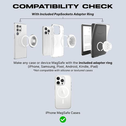 PopSockets Phone Grip for MagSafe, Magnetic Holder, Phone Stand, Green - Fluted Fatigue