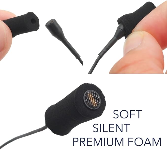 URSA Foamie Sleeves for Lavalier Microphones – Discreet Mic Covers to Reduce Clothing Noise, Protect Against Sweat & Light Wind – Pack of 12 (Black)