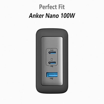 Geiomoo Soft Silicone Case for Anker Nano 100W Charger, Flexible Scratch Resistant Cover (Black)
