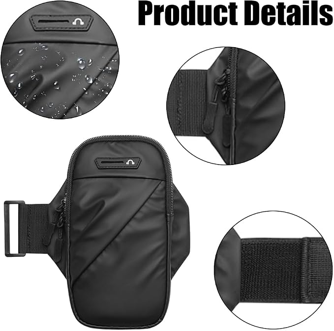DONGKER Sports Armband Bag,6.8" Running Phone Holder with Key Pouch & Headphone Hole for Jogging Cycling Hiking