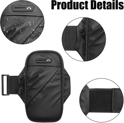 DONGKER Sports Armband Bag,6.8" Running Phone Holder with Key Pouch & Headphone Hole for Jogging Cycling Hiking