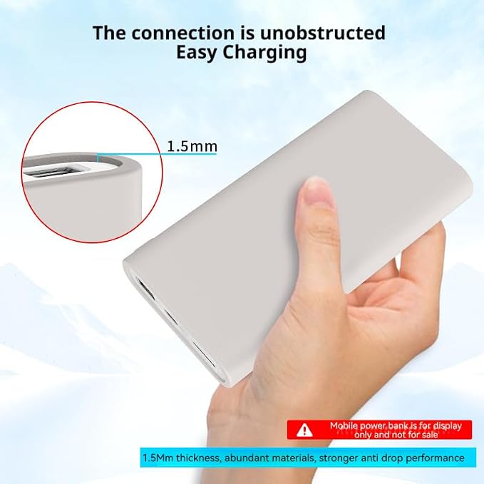 Silicone Protective Case Compatible with OnePlus 100W SUPERVOOC Power Bank, for Shock Absorption, Dustproof Seal & Enhanced Grip (Gray)