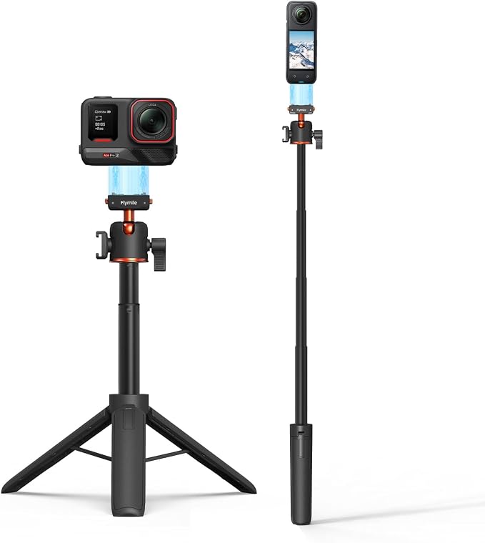 Tripod for Insta360 X5 ACE Pro 2, 21” Selfie Stick Quick Release Extension Rod Mini Table Desk Portable Handle Grip Stand with Cold Shoe for Insta 360 X5 X4 Air, ACE Pro 2 Accessories