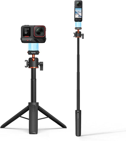 Tripod for Insta360 X5 ACE Pro 2, 21” Selfie Stick Quick Release Extension Rod Mini Table Desk Portable Handle Grip Stand with Cold Shoe for Insta 360 X5 X4 Air, ACE Pro 2 Accessories