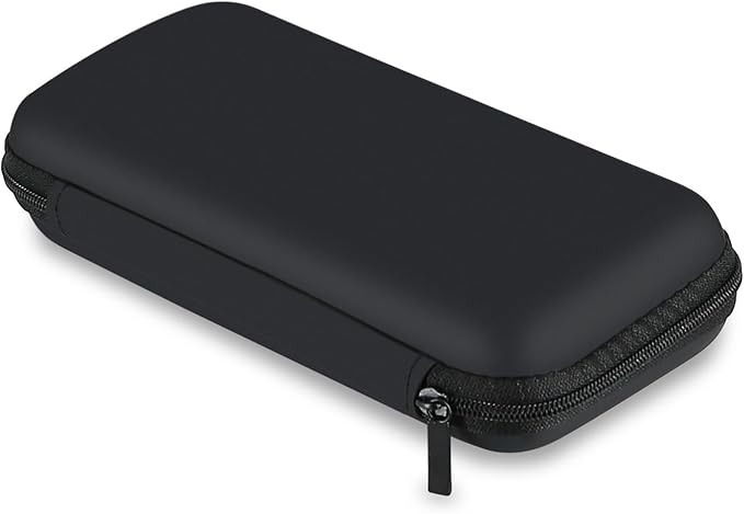 iMangoo Travel Essential Electronics Organizer Pouch Charger Case, Shockproof Dual Zipper Power Bank Cables Tech Accessories Purse, Men & Women Travel Must Have Storage Bag, 6.5x3.2x1 inch Black