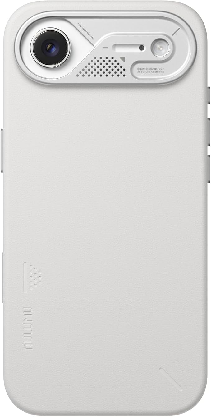 Aulumu A17 Vegan Leather iPhone Air Case | Camera Control | Luxury Comfort | Compatible with MagSafe | Complete Wrap-Around - White