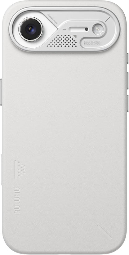 Aulumu A17 Vegan Leather iPhone Air Case | Camera Control | Luxury Comfort | Compatible with MagSafe | Complete Wrap-Around - White