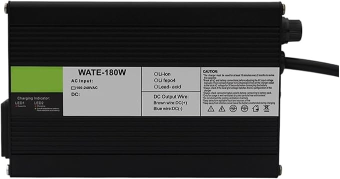 Charger Aluminum Lithium Ion Battery 14.6V 4A LiFePO4 Charger for 12V 20Ah 4S LFP Battery Aluminum Case Charger with Fan(Crocodile Clip,A.U)