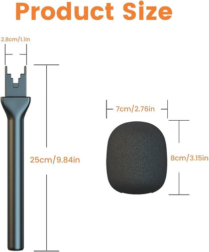 Mic Handle for DJI RODE Microphone Handheld Stand for Wireless GO, Interview Microphone Rig for All Lavalier Mic, Wireless MiniMic Adapter for Vlogging/Interview/Podcast/Reports/Content Creation