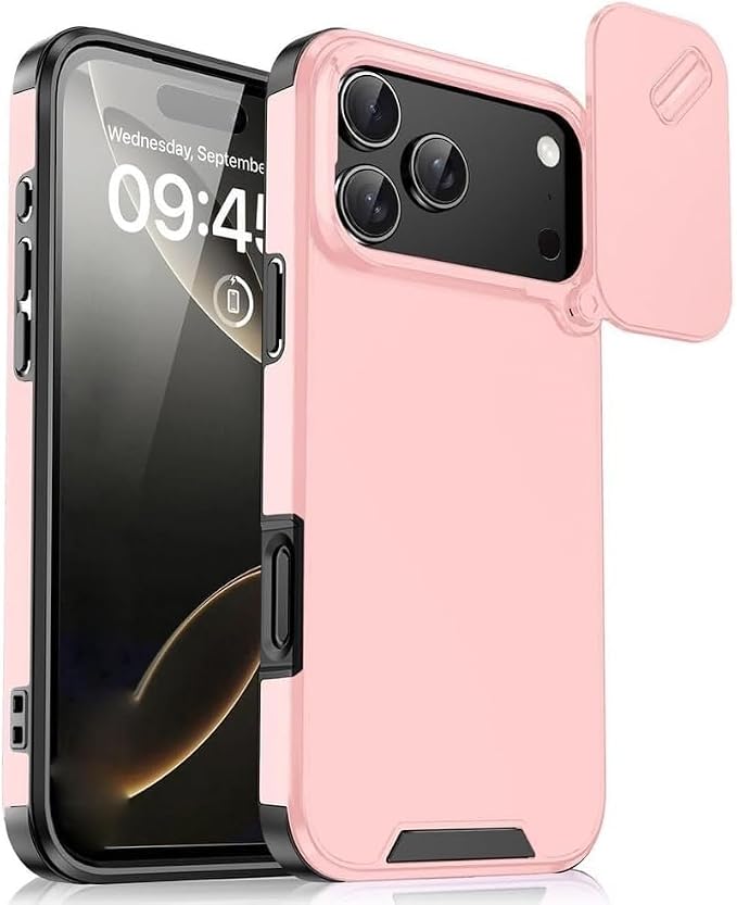 Magnetic Case for iPhone 17Pro Max/17/17Pro/17Air, Slide Camera Cover Drop Proof Cover Antiskid Slim (17,Purple) (Pink,17 Pro)