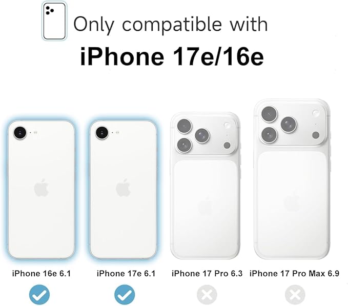 for iPhone 17e 16e Case Silicone Compatible with Magsafe Case, Ultra Slim Thin Magnetic Phone Cases Mag Safe, Cute Soft Rubber Gel TPU Matte Plain Wireless Charging Cover for Women, Light Blue