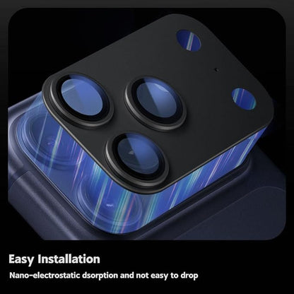 for iphone 17 pro max camera protector (2 Pack),Aluminum Alloy Metal matte Case Tempered Glass Camera Screen Protector Accessories (Black, iPhone 17 Pro Max)