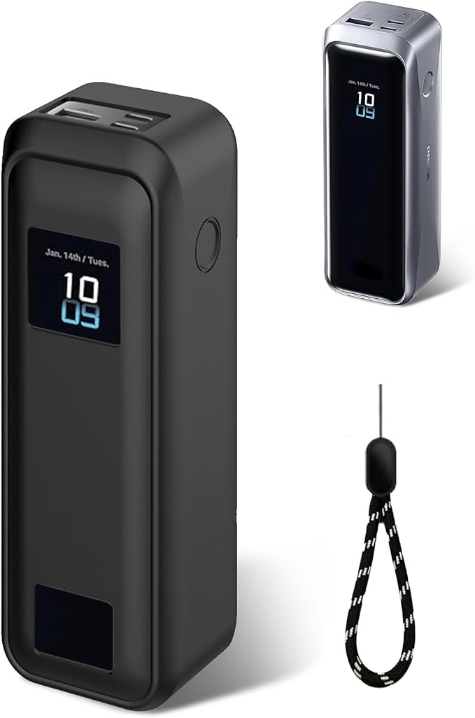Silicone Protective Case Compatible with Anker Prime Power Bank 20,100mAh 3-Port Portable Charger, Full-Body Protective Cover with Precise Cutouts, Shockproof & Scratch-Resistant Sleeve (Black)