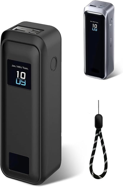 Silicone Protective Case Compatible with Anker Prime Power Bank 20,100mAh 3-Port Portable Charger, Full-Body Protective Cover with Precise Cutouts, Shockproof & Scratch-Resistant Sleeve (Black)