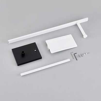 Freestanding Toilet Paper Holder Stand–Stainless Steel Bathroom Tissue Holder with Storage Tray & Roll Organizer (White & Black)