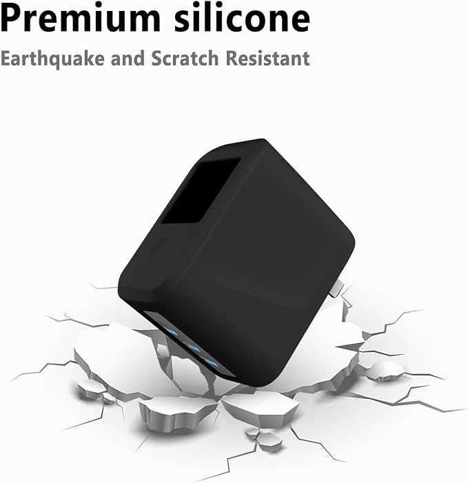 Geiomoo Soft Silicone Case for Anker Prime 160W Charger, Flexible Scratch Resistant Cover (Black)