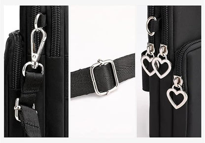 Zipper Crossbody Bag, Women Shoulder Pouch Wallet Purse Armband for iPhone 14 13 12 11 XR Samsung Galaxy S22 S21 FE Pixel 6
