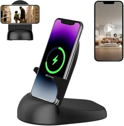 Security Camera WiFi Wireless Phone Charger, Security Cam Motion Activated,HD1080P(Rotate Lens) with 250°Viewing Angle, camaras espias ocultas for Home Office Security(2.4/5G)
