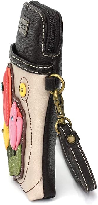 CHALA Plant Life Collection Cell Phone Crossbody Purse-Women PU Leather/Canvas Multicolor Handbag with Adjustable Strap
