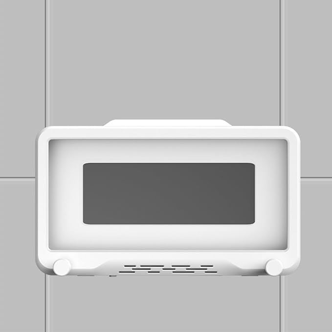 Bathroom Case Mount Shelf Bathroom Adhesive Touchable Phone Cradle Shower Phone Stand Case Mount,Shower Phone Holder Wall Mounted for Bathroom Wall Mirror Bathtub Kitchen (White)
