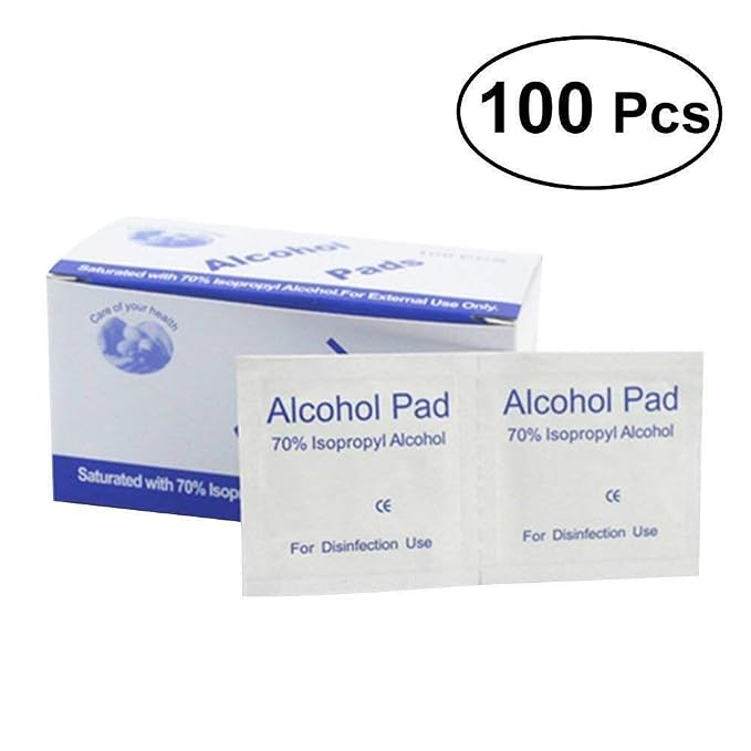 100PCS Disposable Alcohol Prep Pads - Skin Cleansing Wipes Saturated with 75% Ethanol - Medical Alcohol for Home or Outdoor Use