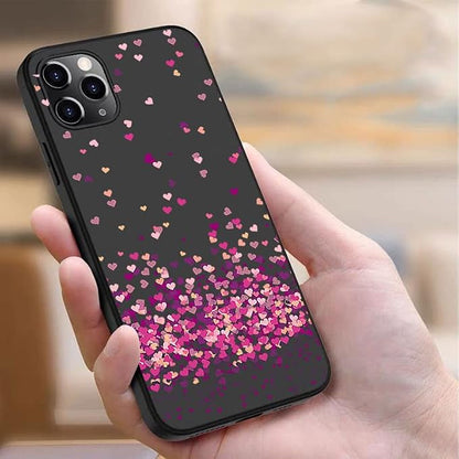 Cover for ZTE Blade A73 (6.52 inch) Case + Screen Protector，Tempered Glass 9H Hardness Protective Film and Soft Silicone Bumper Shell Black TPU Phone case -A lot of Love
