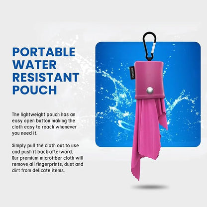 Microfiber Cloth & Glasses Wipes (6 Pack) Lens & Glasses Cleaning Cloth - Eye Glass Clean Cloths - Eyeglass Cleaning Cloth - Glass Cleaning Cloth - Camera Lenses & Gadget Delicate Screens - Pink