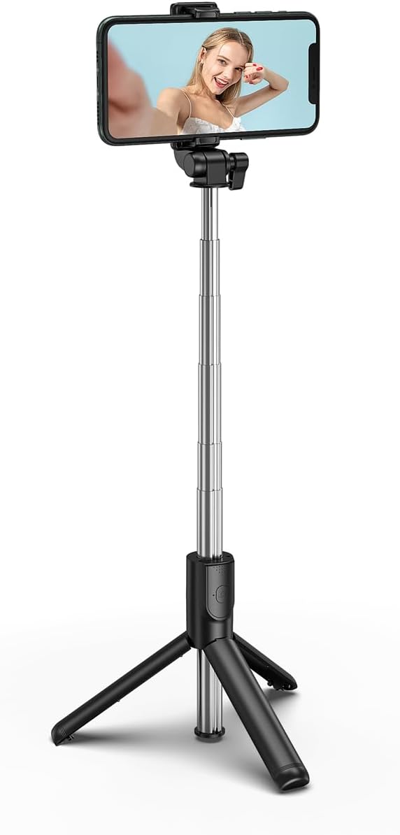 Tianle Selfie Stick, 40 Inch Phone Tripod Extendable Cell Phone Tripod Stand with Wireless Remote and Phone Holder Compatible with iPhone Android Phone for Selfie, Video Recording, Photo