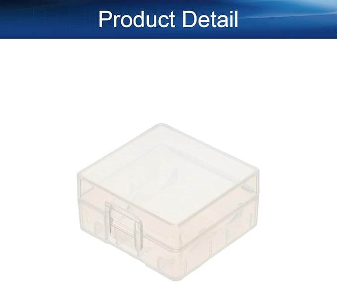 Heyiarbeit 2Pcs 18350 Battery Case Battery Storage Box Organizer Battery Storage Case Holder for 18350, Transparent