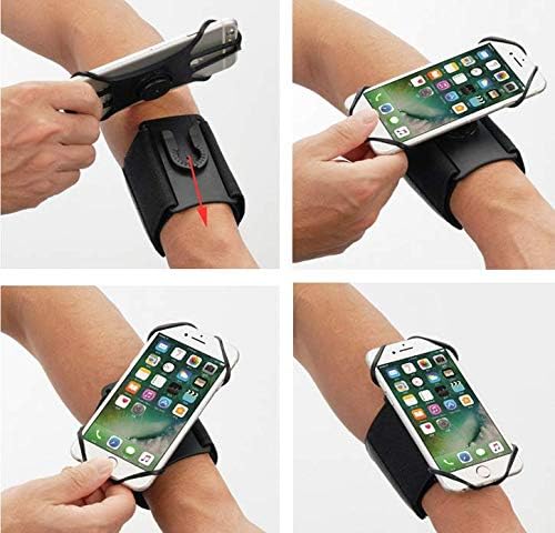 Sport Running Wristband Cellphone Holder,360° Rotatable Forearm Armband Case for Motorola Edge, iPhone 16 15 14 13 12 11 XR XS Max, LG Stylo 5,Stylo 4, G8/G8s ThinQ,Rebel 4, OnePlus 7T,6T,BLU G9